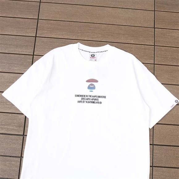 AAPE Colorful Ape Head Lettering Logo T-Shirt - White Short Sleeve - Picture 2 of 6